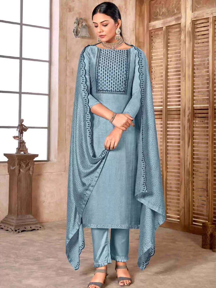 blue grey colour combination dresses Wedtrend Women's Grey Blue A Line V Neck Tulle Embroidered Leaves Plus Size  Bridesmaid Dress – WEDTREND main image 1