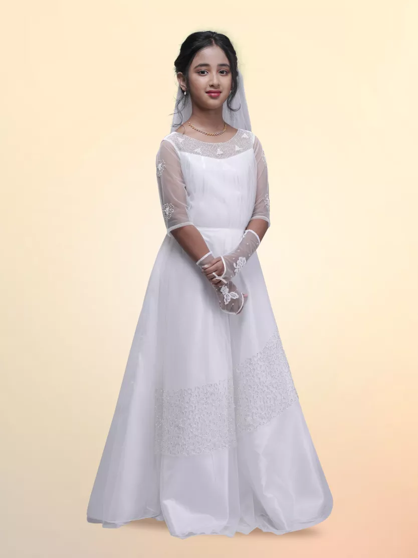 Handworked Net and Satin Gown with Flair Jolly Silks The Destination Of Silks Online shopping site Jolly Silks