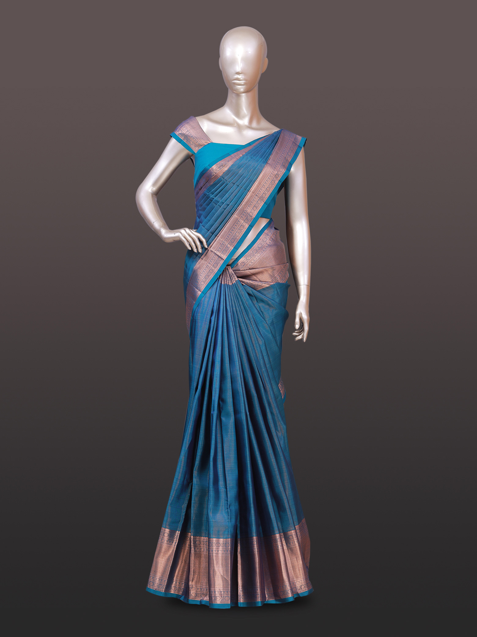 Peacock green tussar saree  SAREEENVY