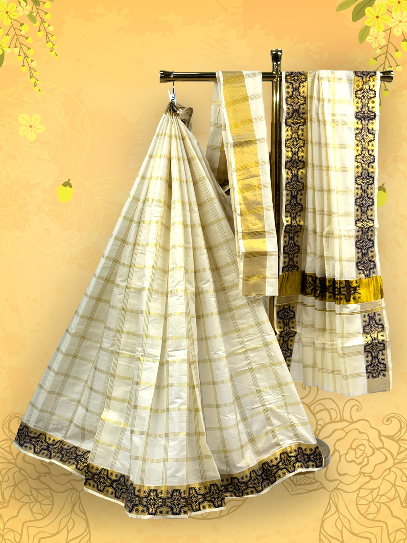 elegant-kerala-traditional-check-set-saree-jolly-silks-the
