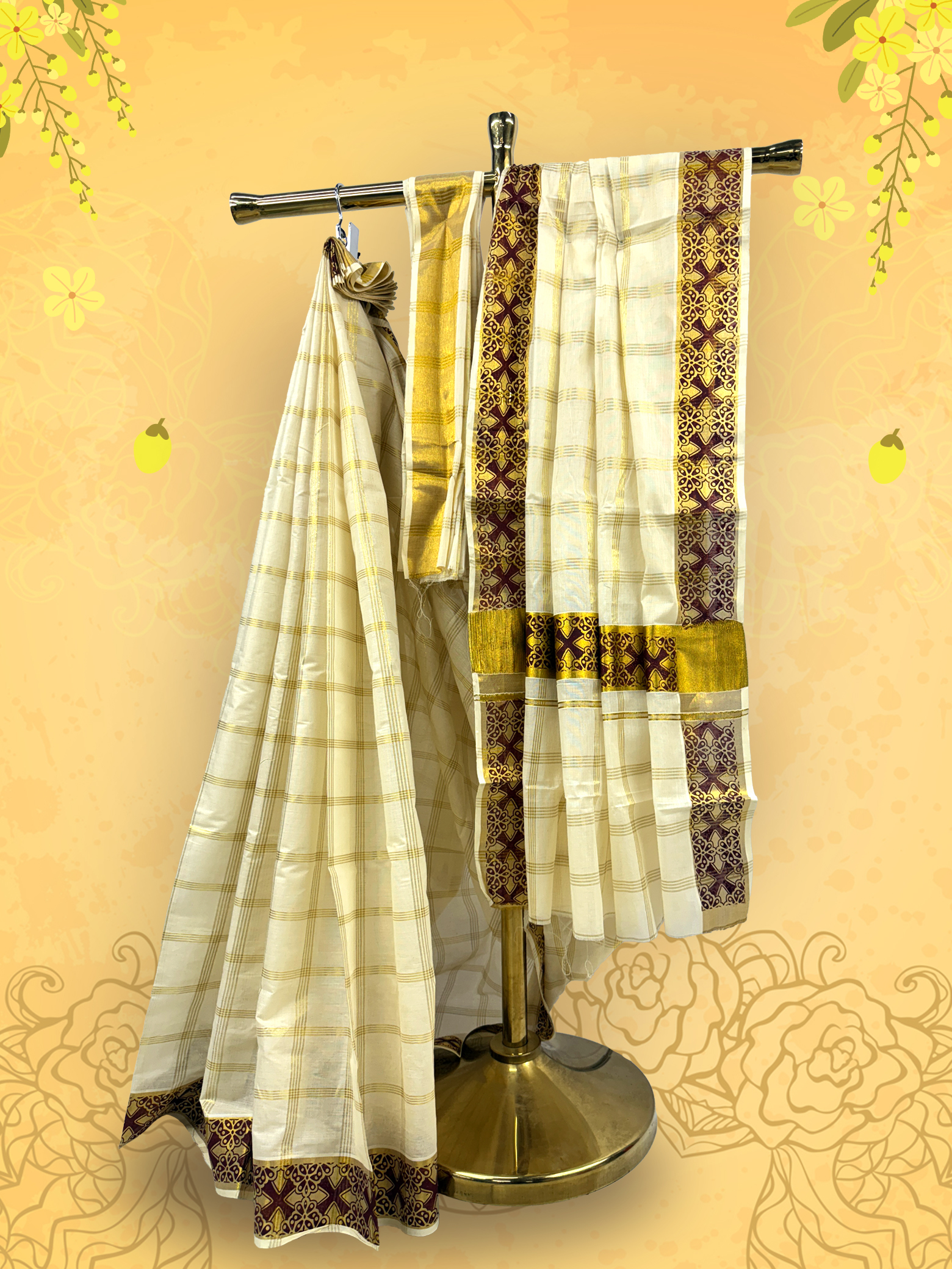 beautiful-kerala-traditional-check-set-saree-jolly-silks-the