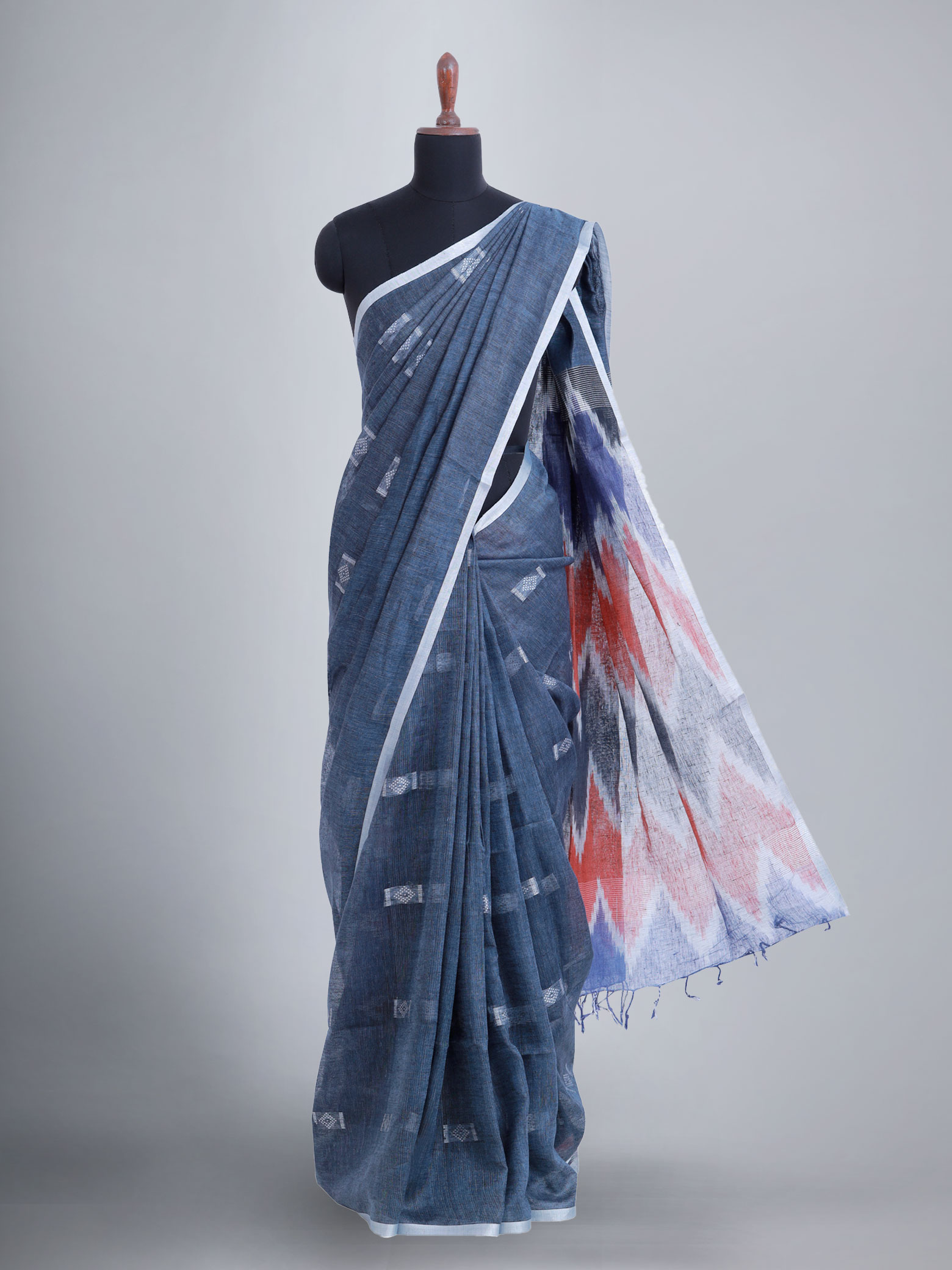 Banarasee Handwoven Soft Semi Silk Saree With Shibori Design-Maroon &