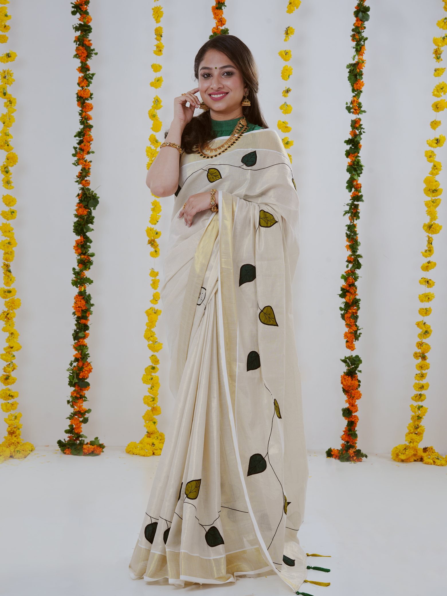 Attractive New Style Kerala Tradional Set Saree. Jolly Silks The Destination Of Silks Online shopping site Jolly Silks